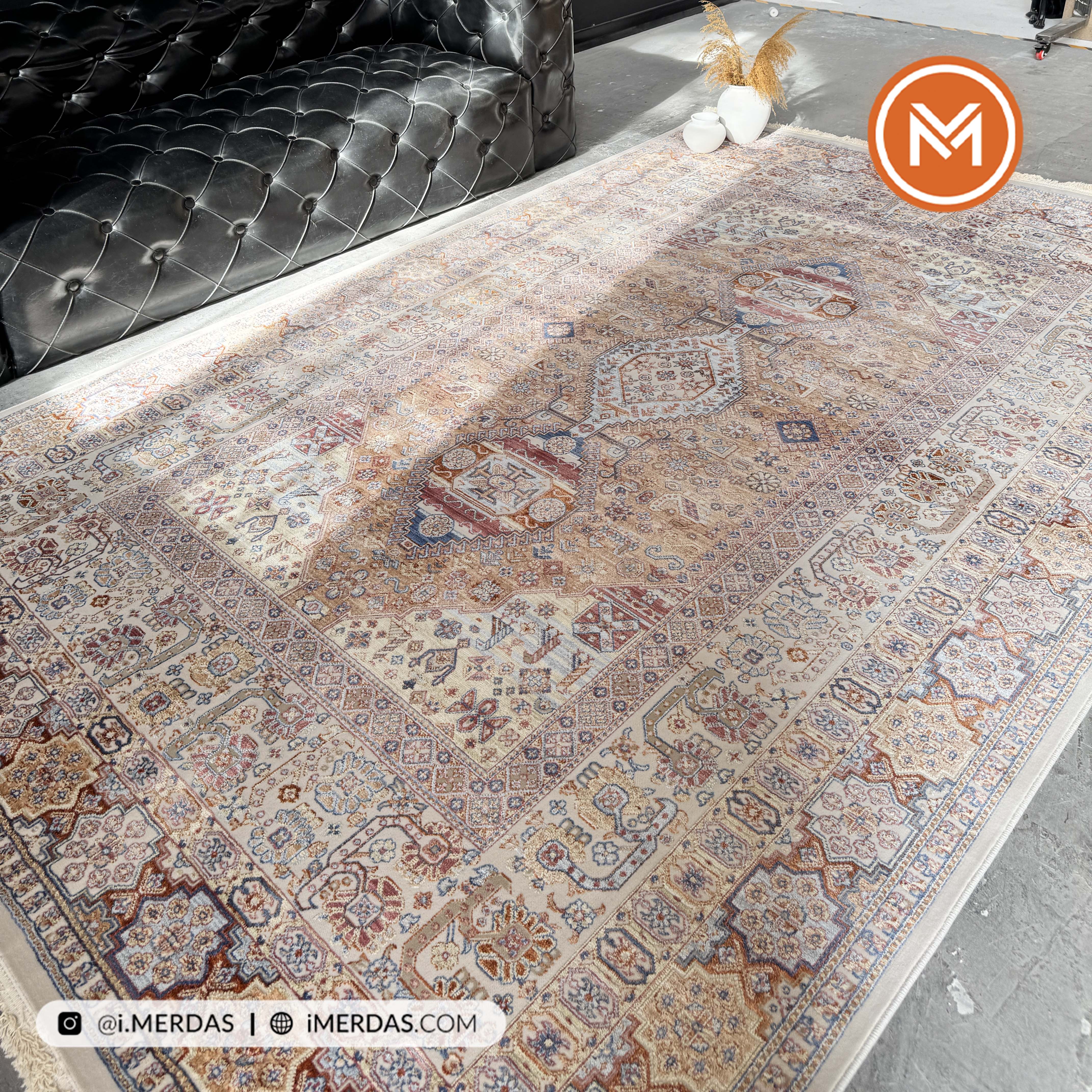 فرش وینتیج کد 8015MC زمینه تمام رنگ